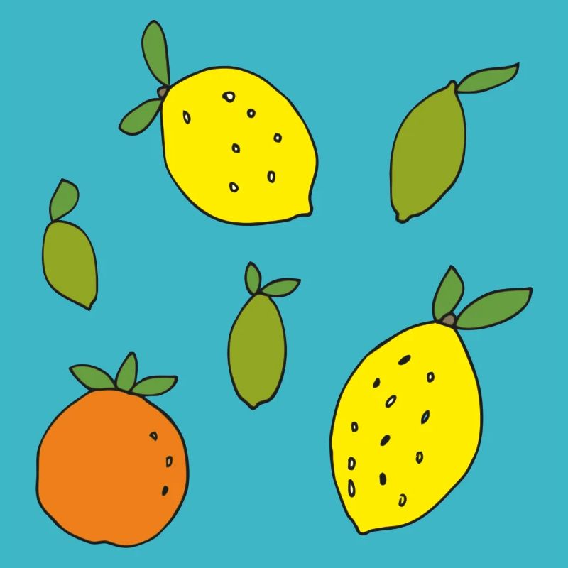 citrons, oranges, citrons verts