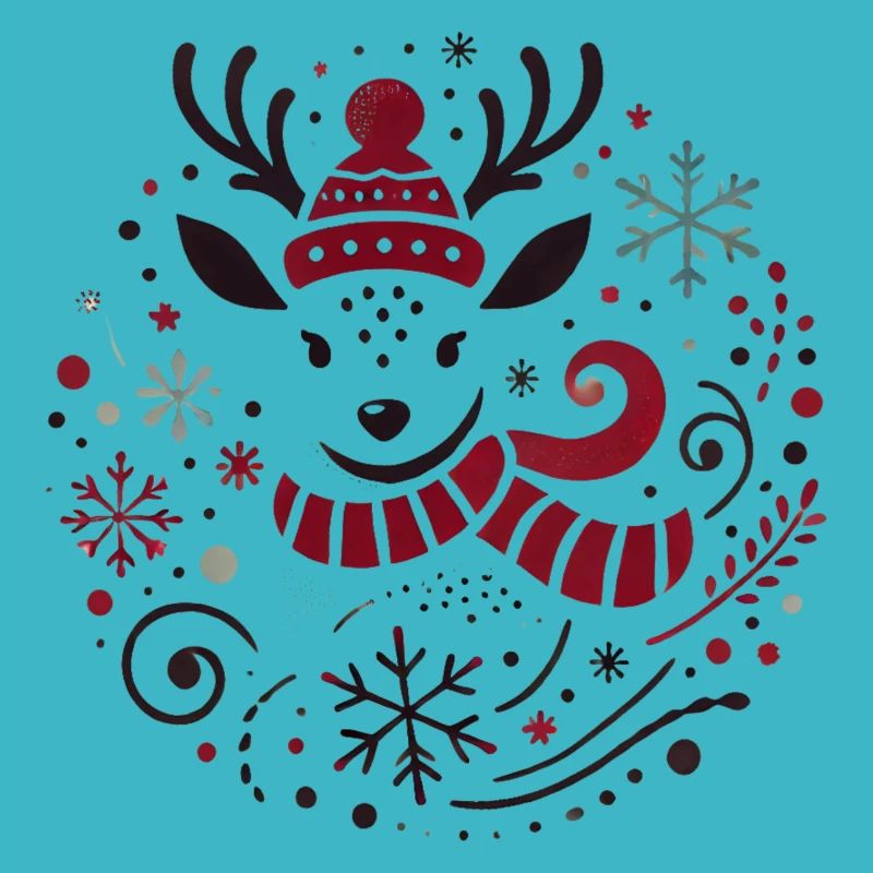 Design minimaliste d'un cerf en style Noël