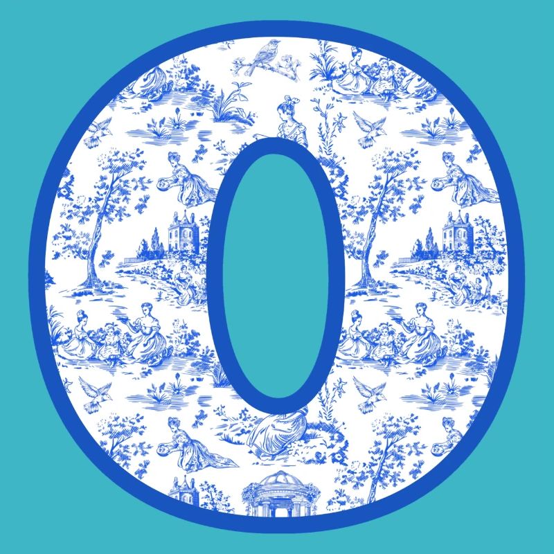 Buchstabe o blaue Chinoiserie