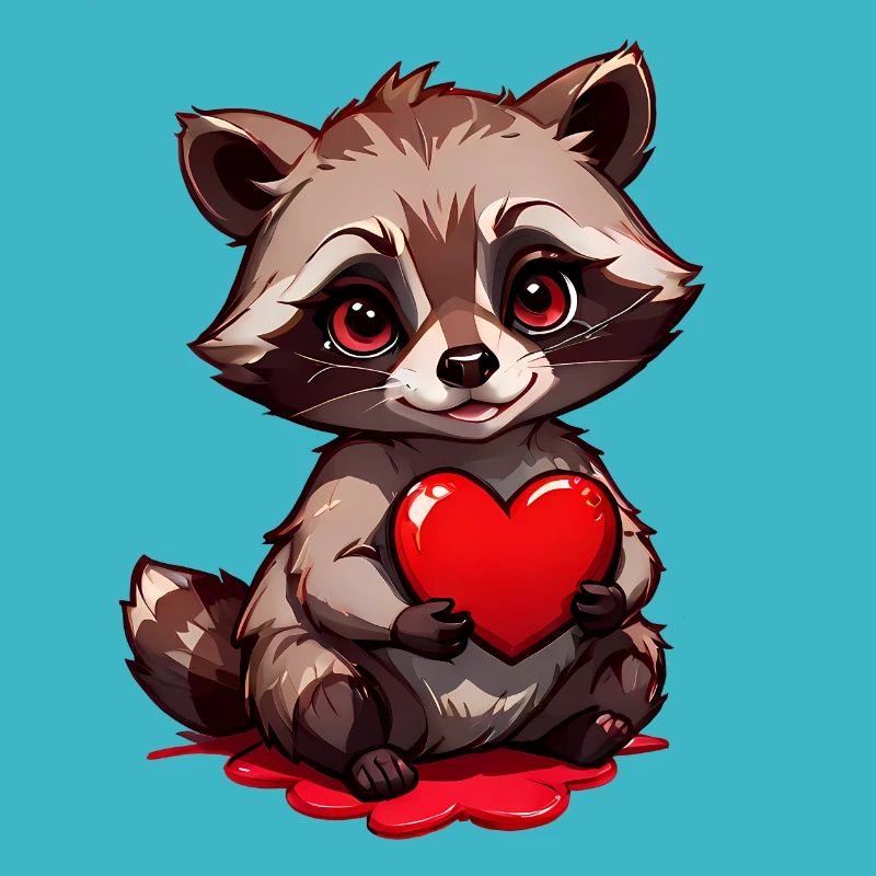 Offrez le mignon raton laveur en cadeau pour la Saint-Valentin