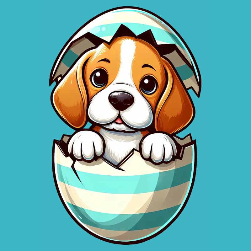 Buntes Beagle-Hund Osterei Schlüpf Design