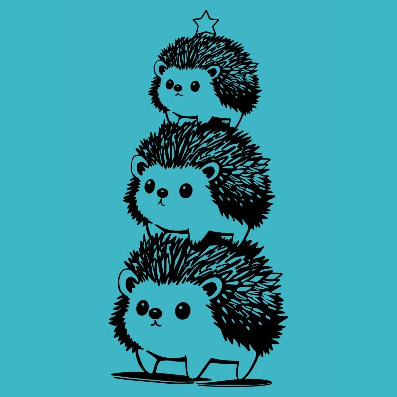 Hedgehog Christmas tree with star