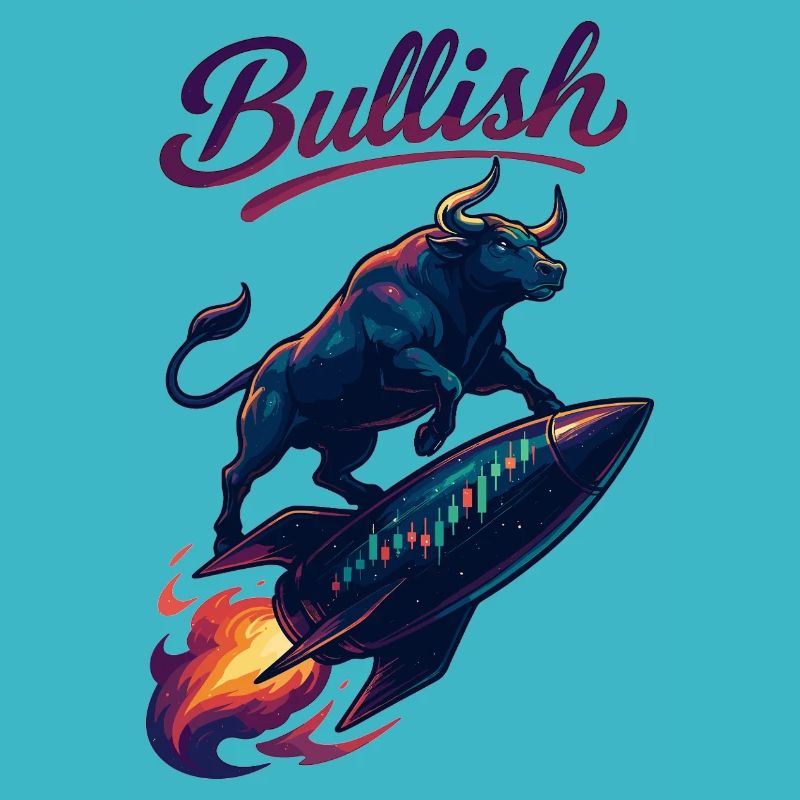 Aktien Bulle Stier Chart Gewinn Rakete Geschenk