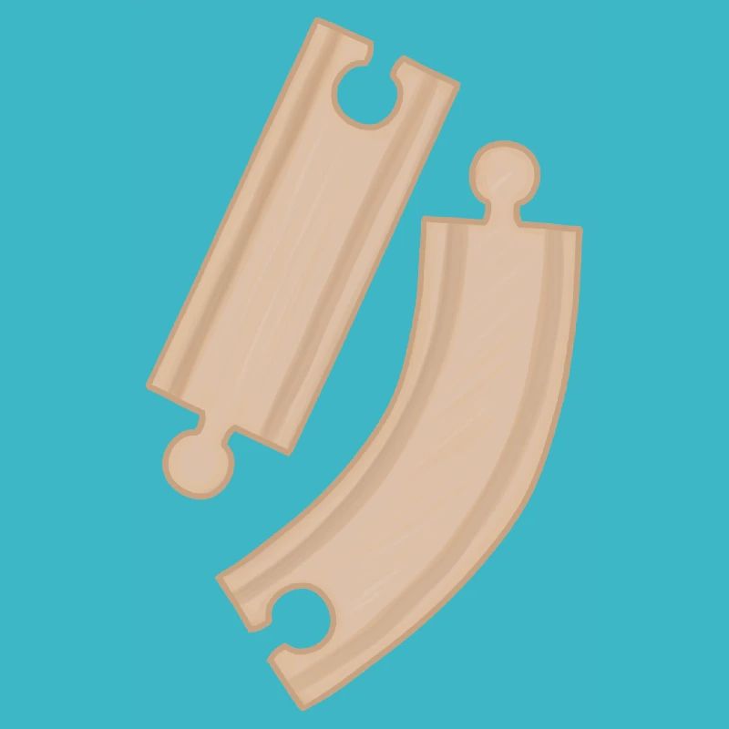Wooden Curves Puzzle Pattern Rails