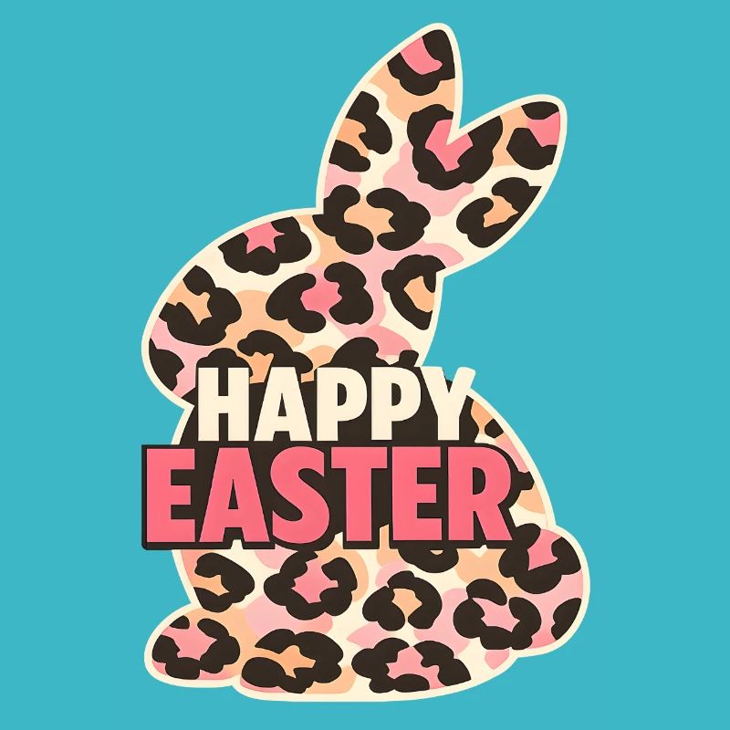 Frohe Ostern Osterhase Leopard