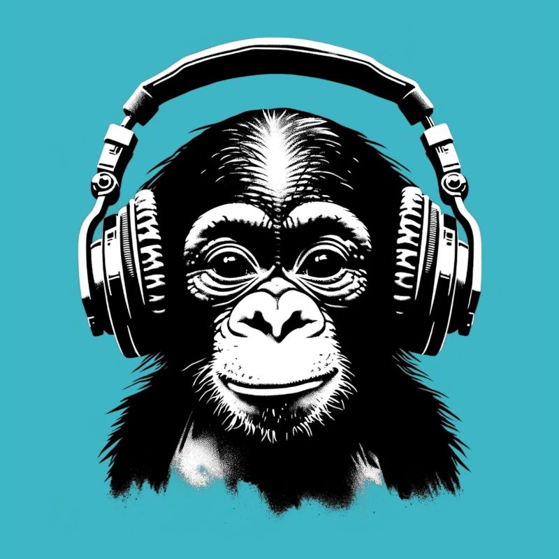 Affe mit Kopfhörern 🎧