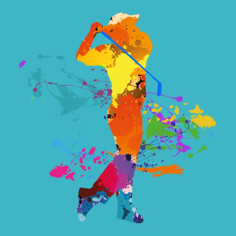Golfspieler mit Abschlag