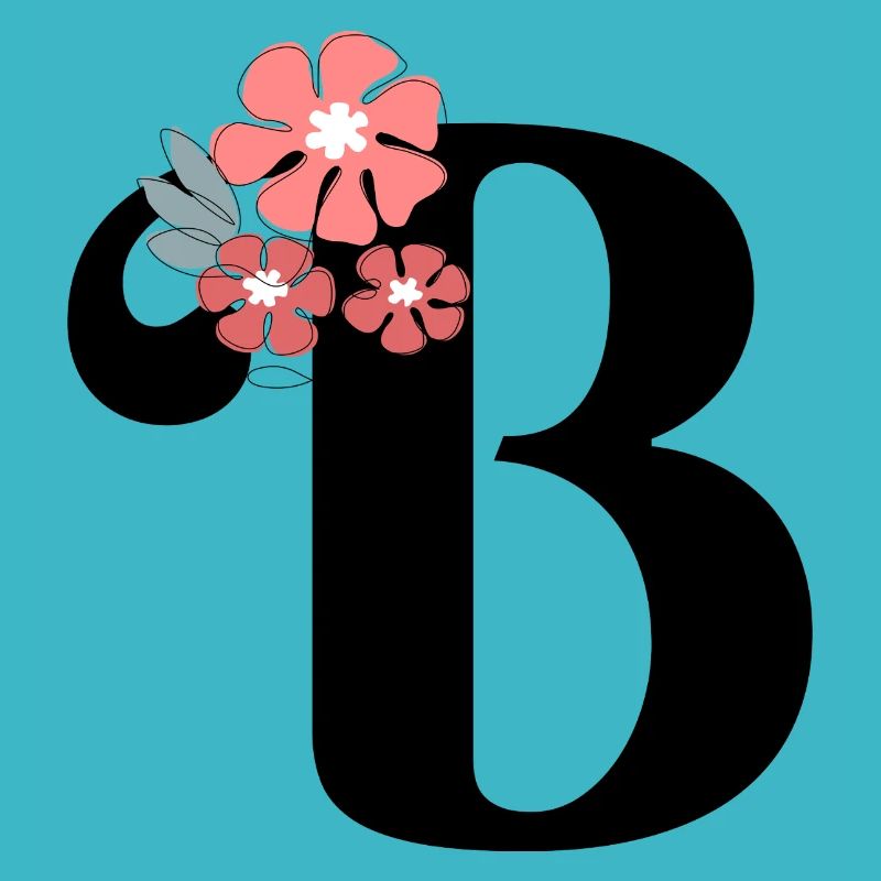 Buchstabe b Minimalistische Blumen