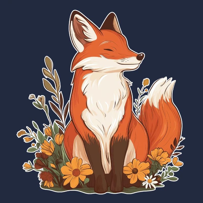 Fuchs mit Blumen
