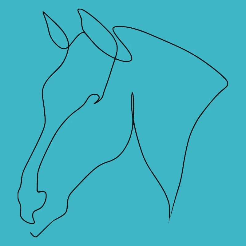 Minimal Pferdekopf Warmblut schwarz