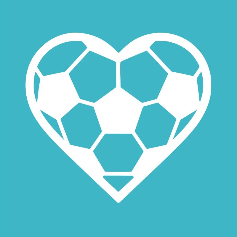 Fussball Herz weiss