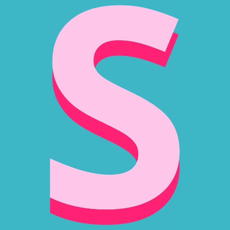 Lettre s rose pop et moderne