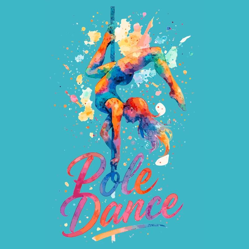 Pole Dance Poledancerin Aquarell Farbe Geschenk