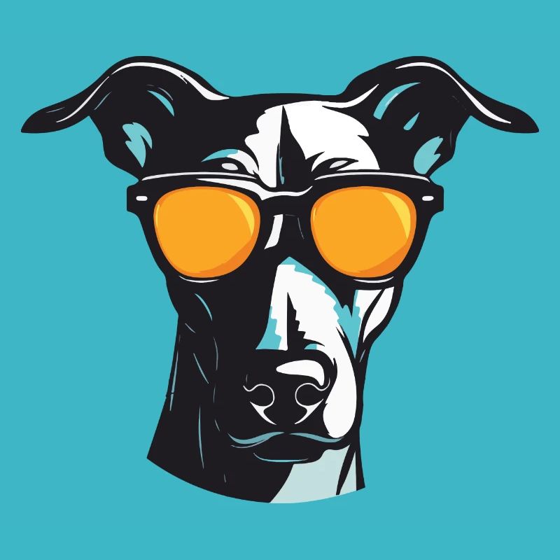 Greyhound Dog Hipster Cool Party