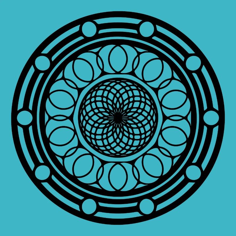Fleurs géométriques Mandala Forme de motif rond