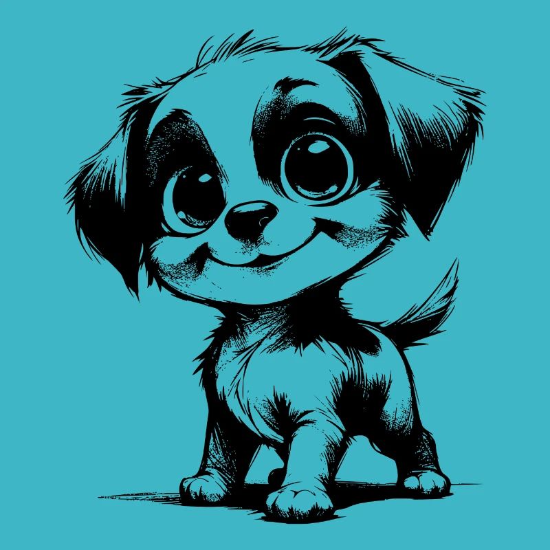 Petit chien mignon avec de grands yeux