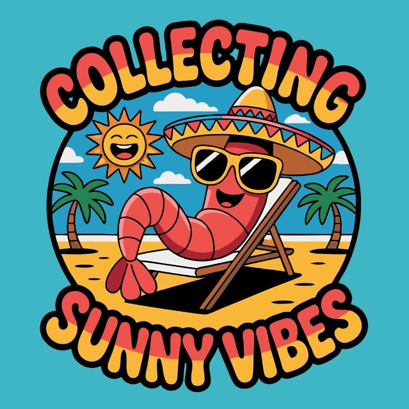 Sunny Summer Vibes Funny Crab on the Beach