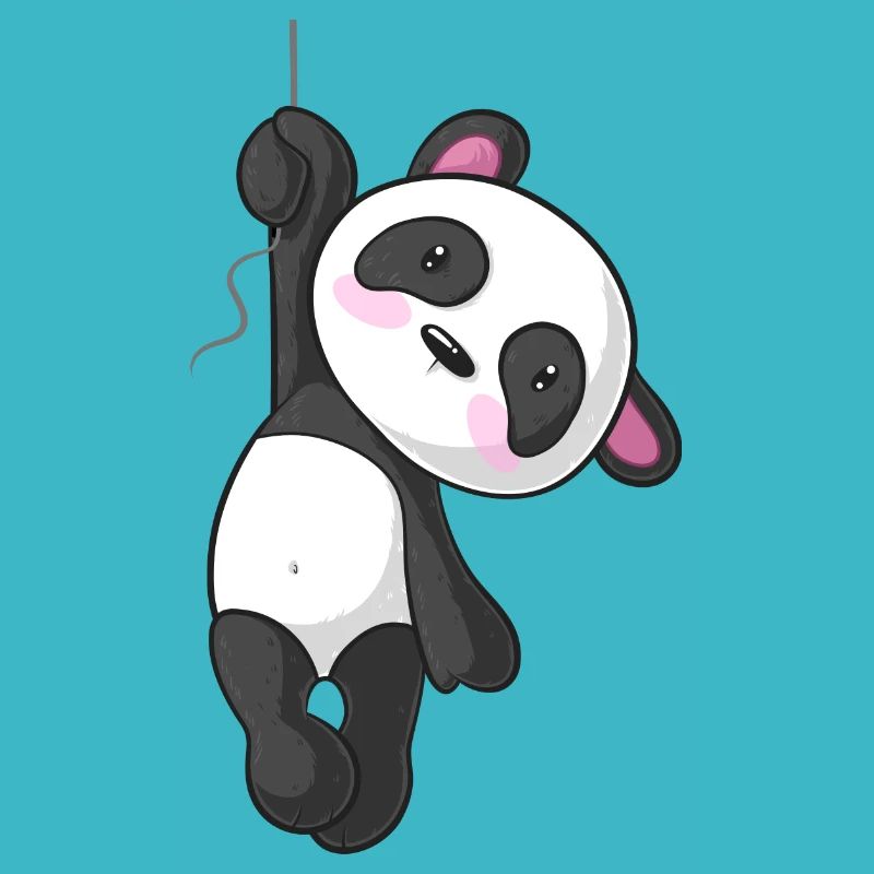 Panda de dessin animé suspendu