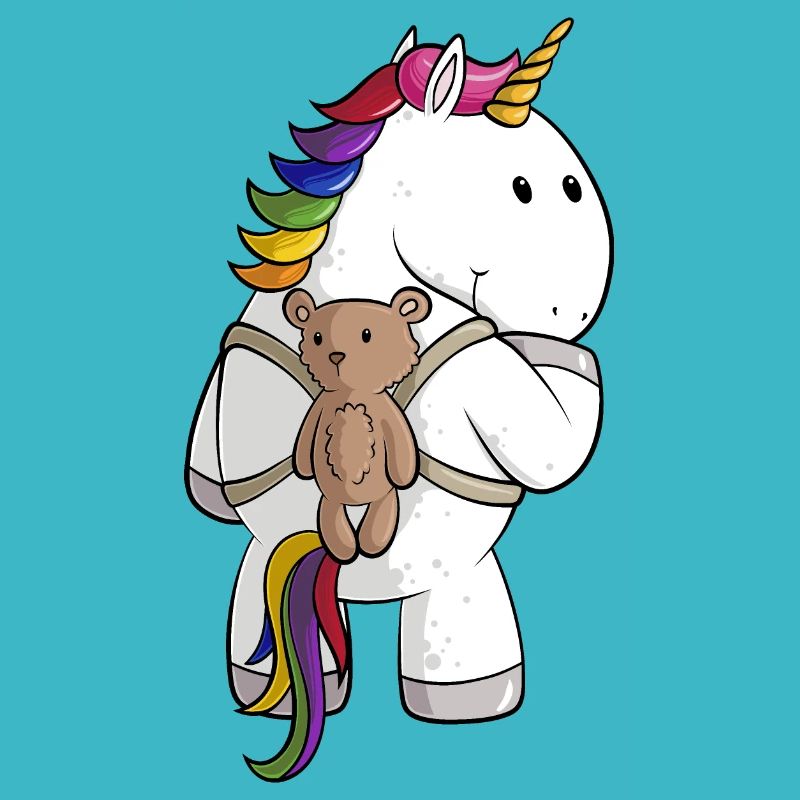 Comic Einhorn mit Rucksack