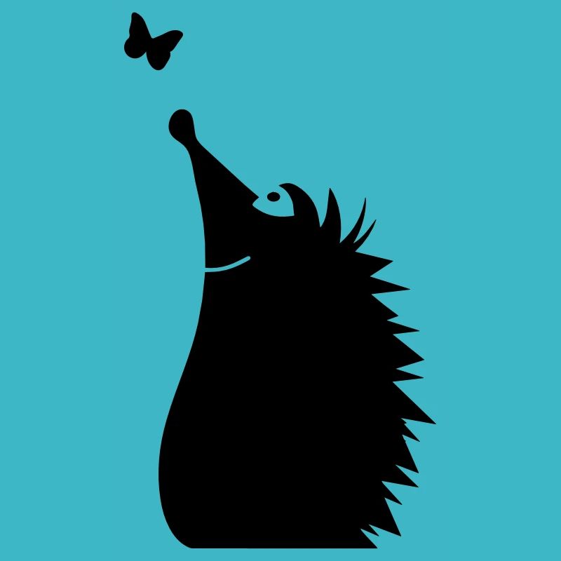 Un hérisson en regardant un papillon