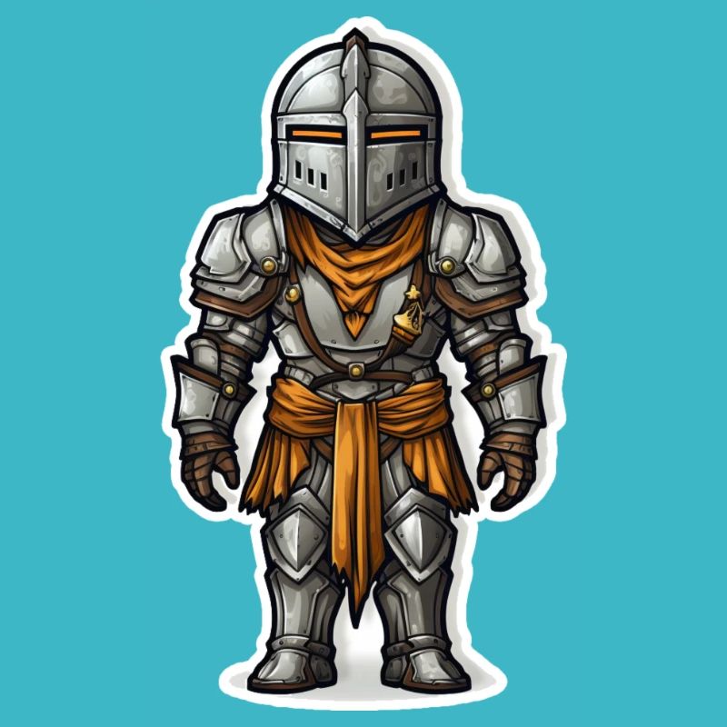 Fantasy Knight in Armor – RPG Cartoon