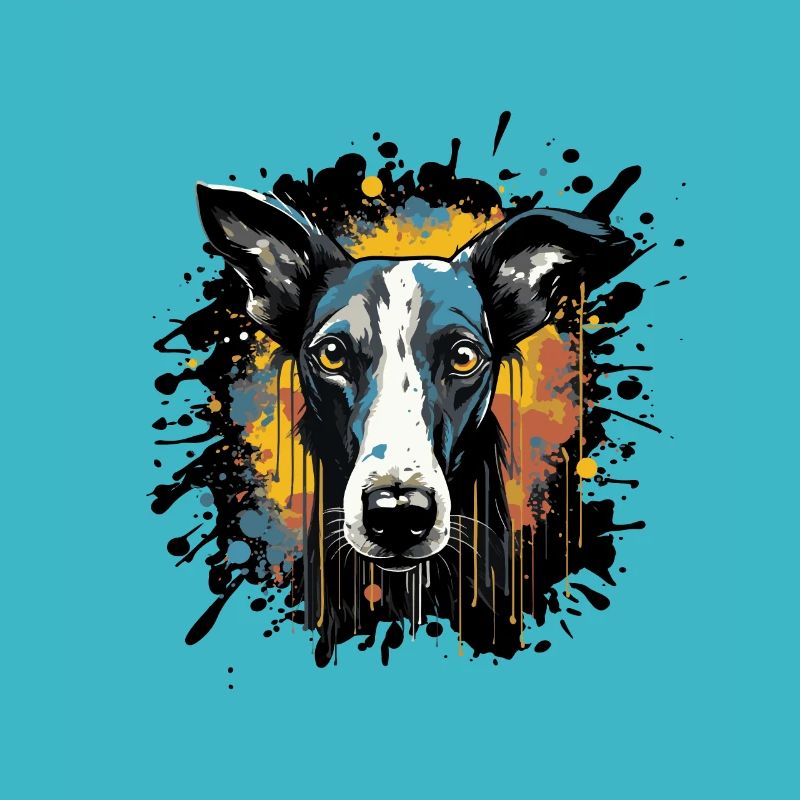 Portrait de chien lévrier