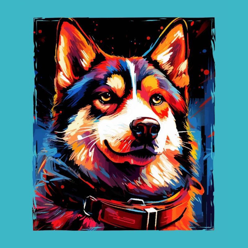 Portrait de chien husky