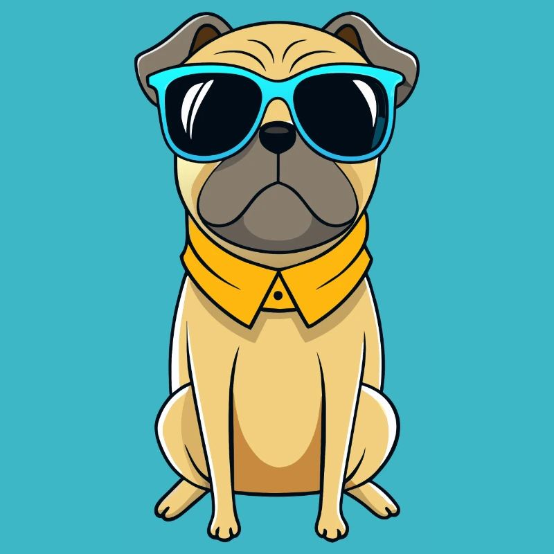 Cooler Mops mit Sonnenbrille