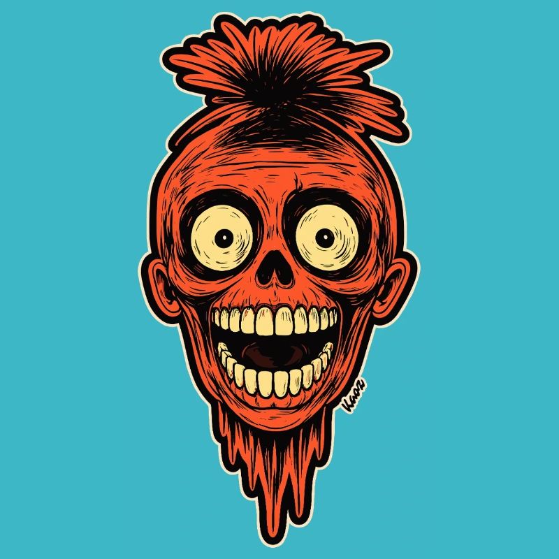 Crimson Skull Mohawk Maskottchen