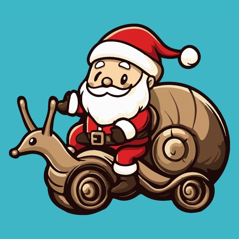 Snail Santa Claus Cartoon
