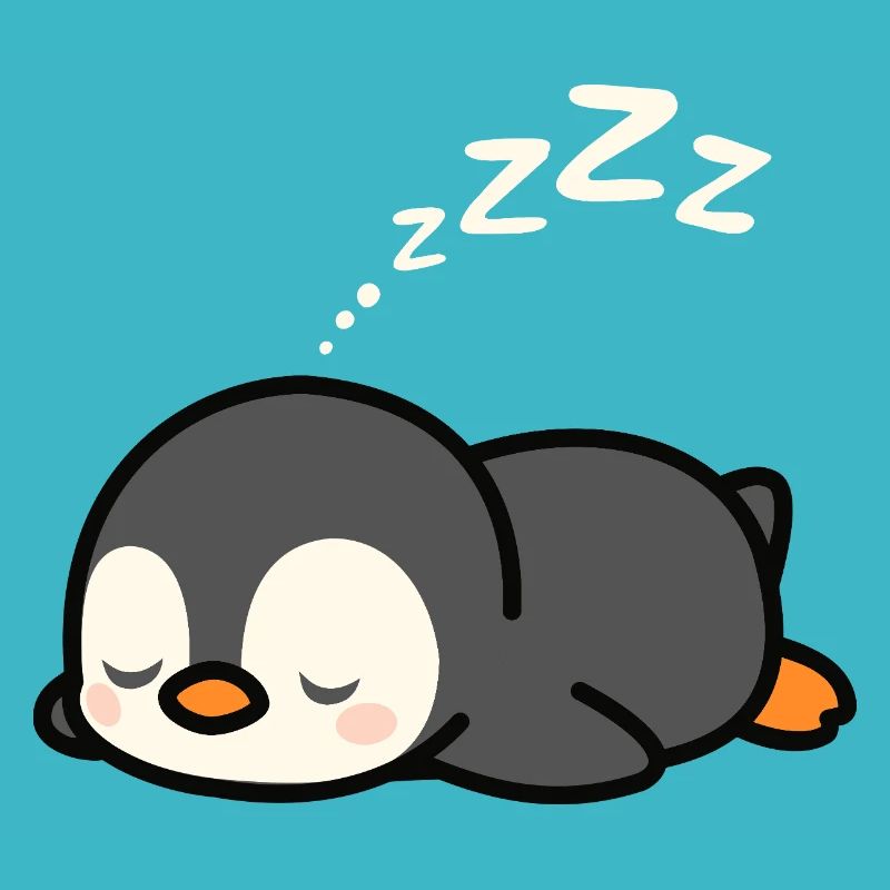 Mignonne sieste de pingouin