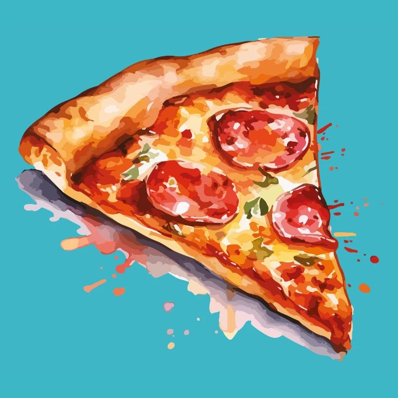 Tranche de pizza aquarelle