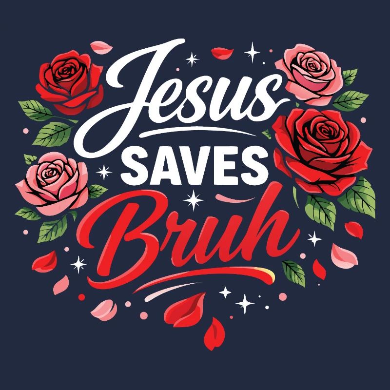 Jesus Saves Bruh Floral Script
