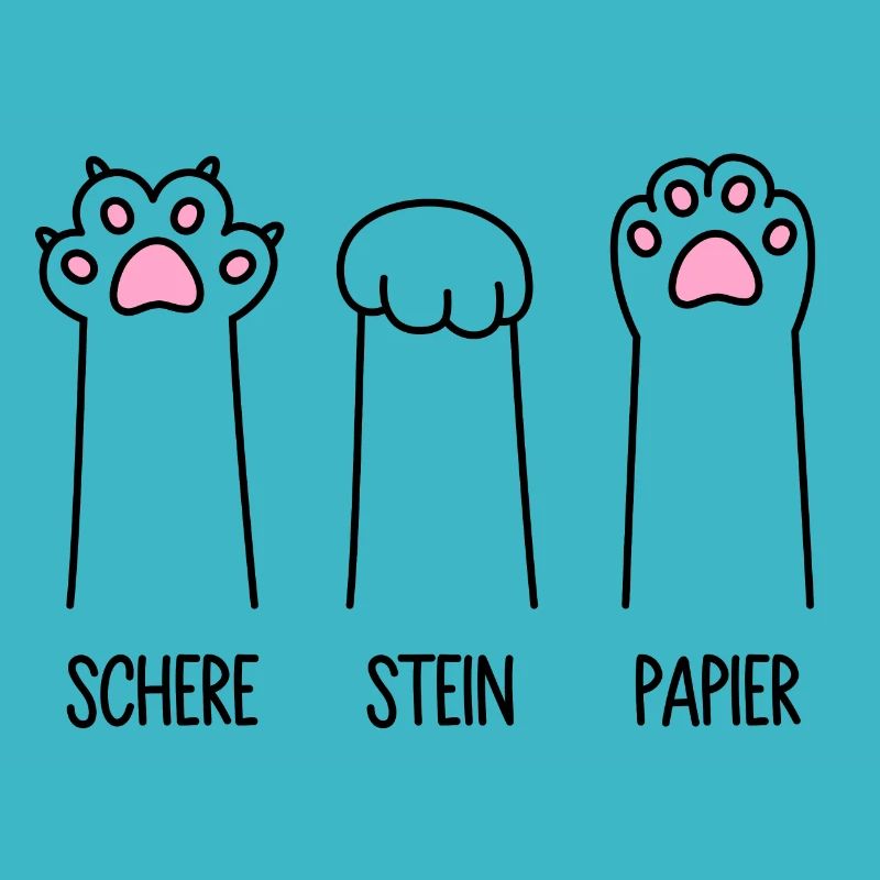 Schere Stein Papier Katze Pfote Spiel Katzenpfoten