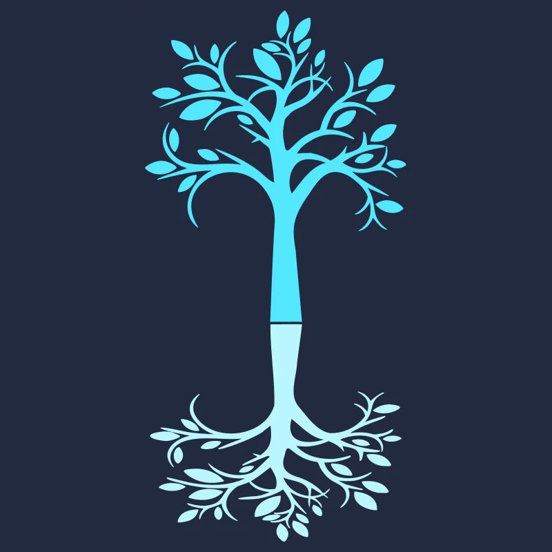 Blauer Baum Wald Bäumchen Schatten Cool Silhouette