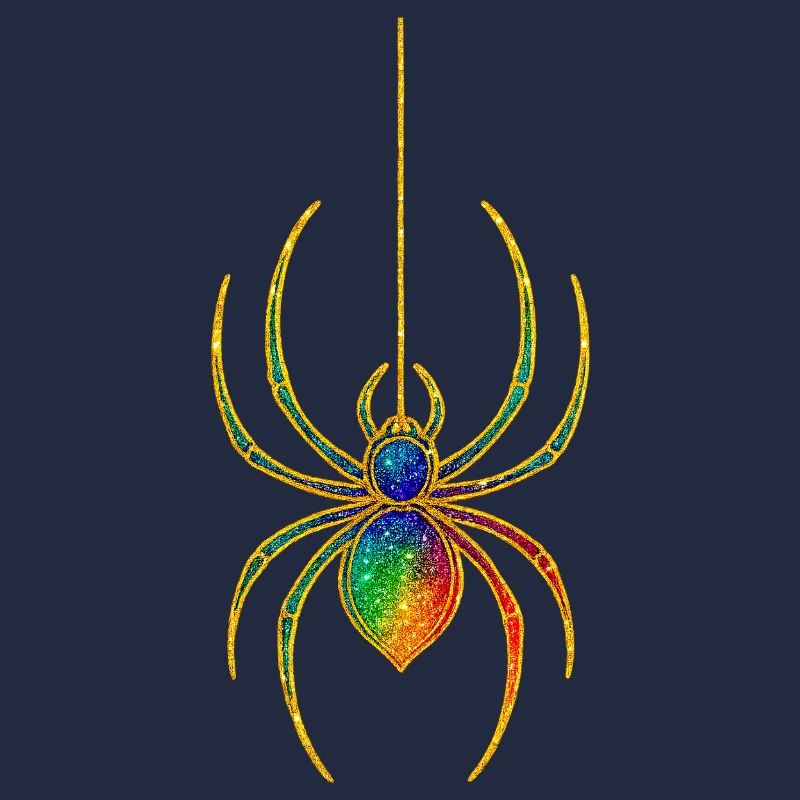 Regenbogen Glitzer-Spinne