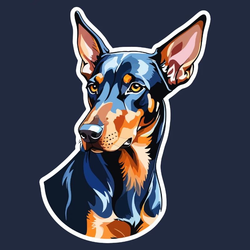 Dobermann Wasserfarben