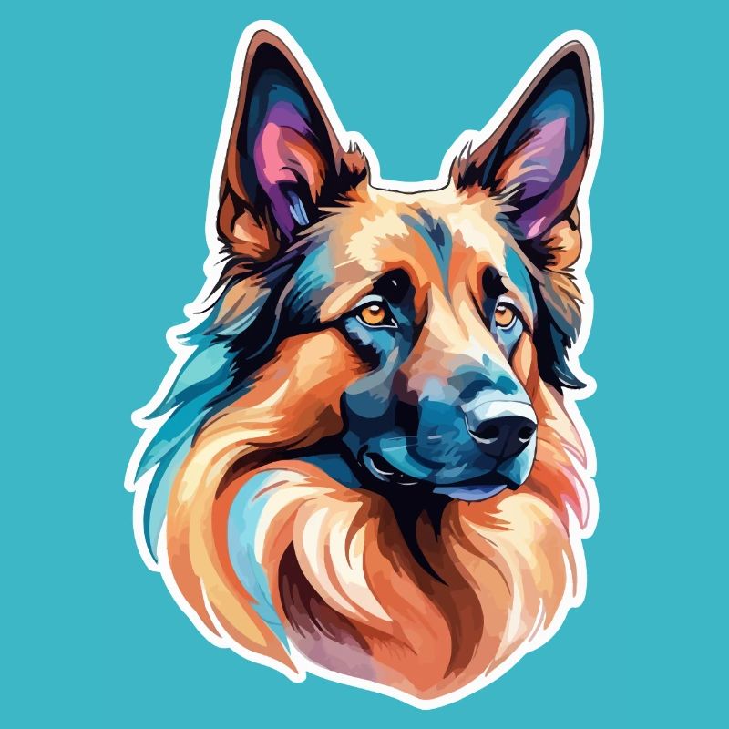 Belgischer Schäferhund Wasserfarben