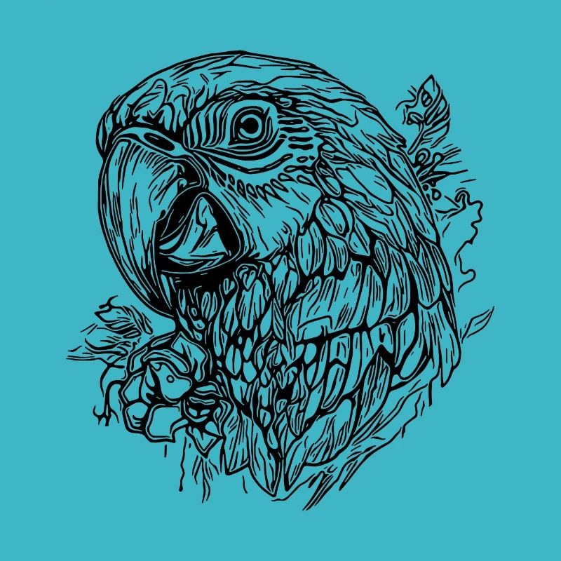Parrot Portrait Elegant Vintage Bird