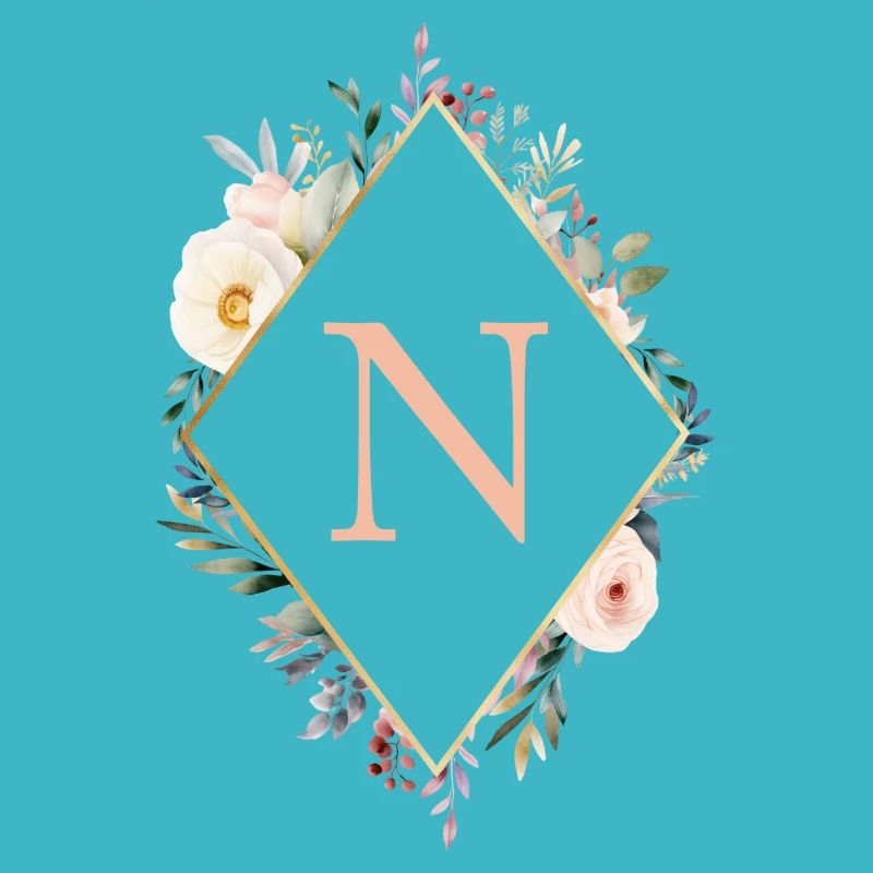 N monogramme, Floral, Boho
