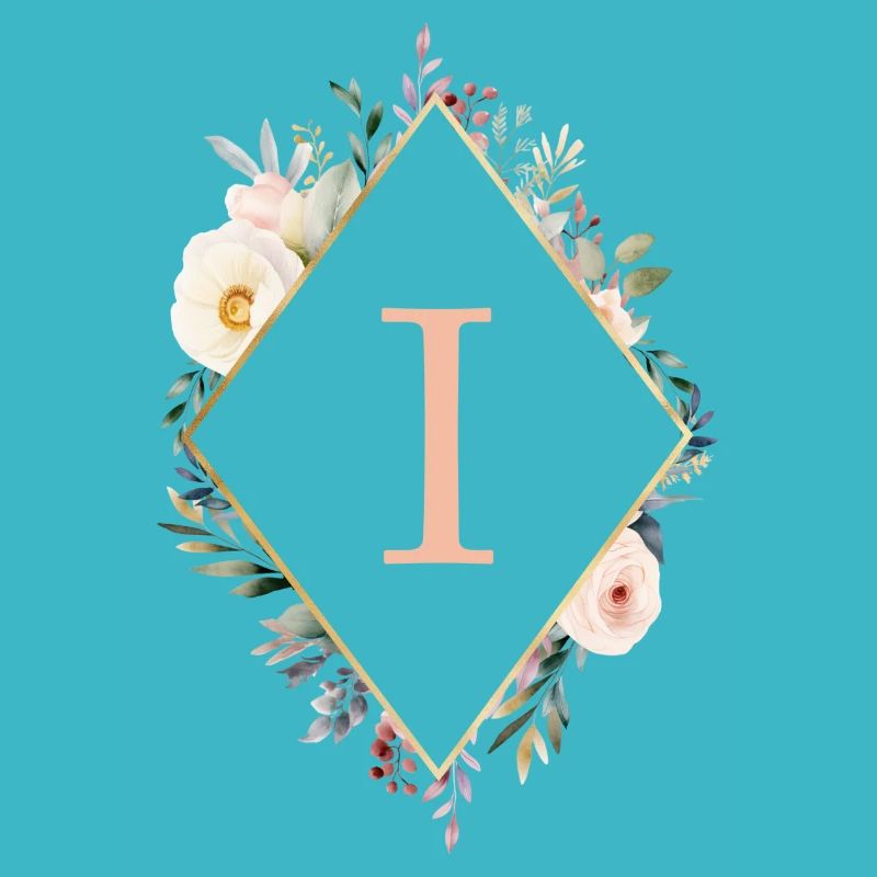 I Monogram, Floral, Boho