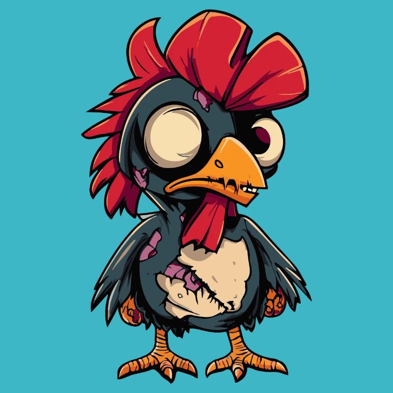 Coq Halloween Bande dessinée Drôle