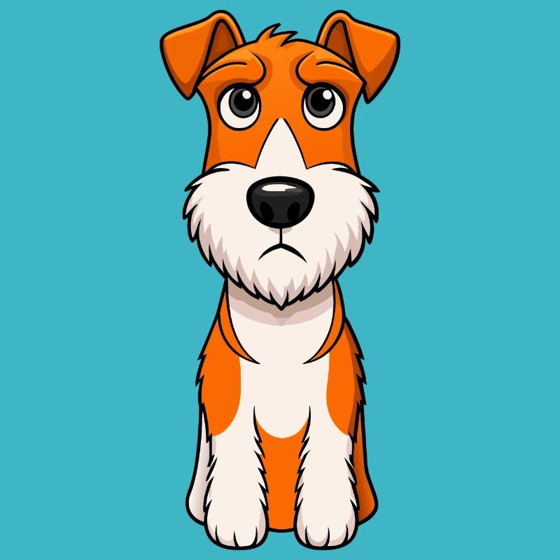Draht Foxterrier verfolgt Eichhörnchenwelpe Kunstwerk