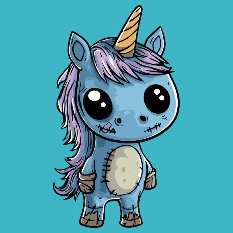 Einhorn Halloween Comic Lustig