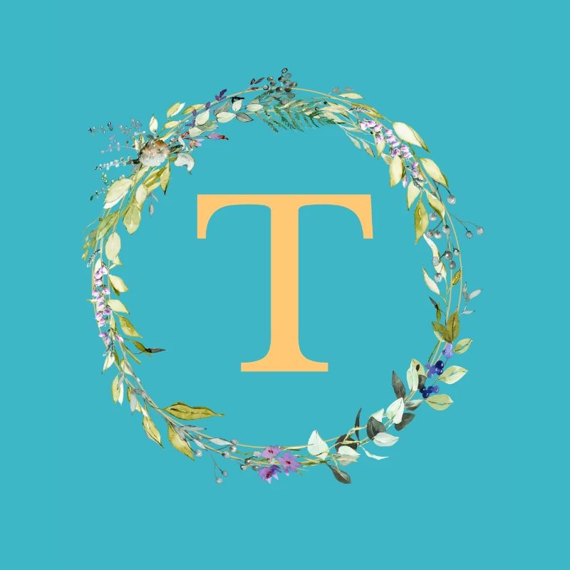 T monogramme Couronne d’Eucalyptus