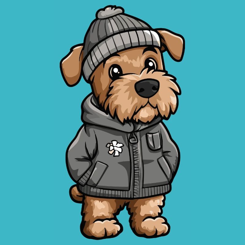 Airedale Terrier Hund Winter