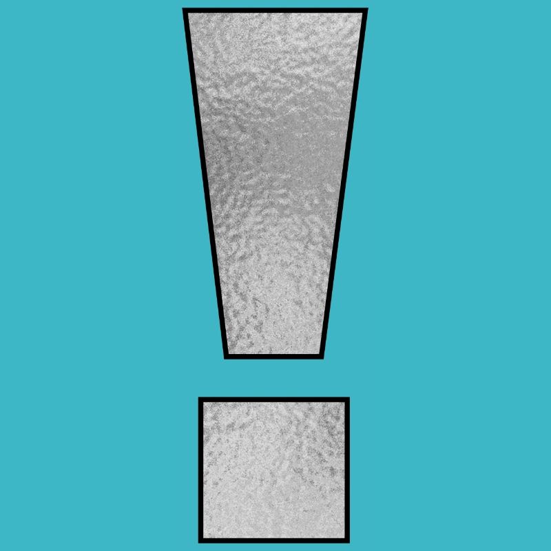 Punctuation mark exclamation mark ! Silver
