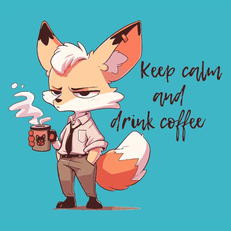 Keep Calm and Drink Coffee Fuchs Motiv