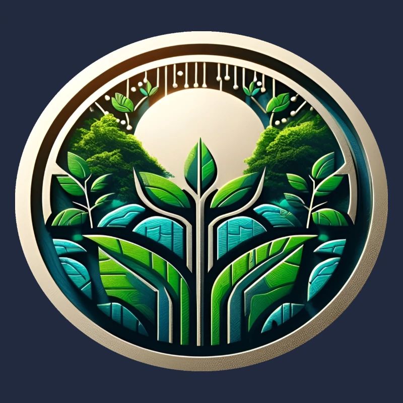 Eco Tech Logo Nature and Digitization