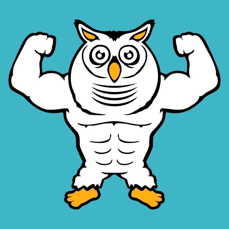 hibou bodybuilder muscles biceps poses gym rat cool